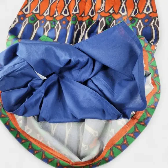 Boden Dress Womens 10R Blue Orange Green Geometric Print Sleeveless Sheath Lined - Picture 12 of 15